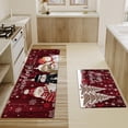 thumbnail image 3 of Merry Christmas Kitchen Rugs and Mats for Floor Set of 2,Snowman Xmas Trees with Snowflake Winter Holiday Sink Mat Non Skid Washable for Home Farmhouse Decor 17"x47"+17"x30", 3 of 6