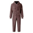 thumbnail image 3 of Men's Hooded Onesie Pajamas Lightweight Fuzzy Fleece Zip Up Jumpsuit Long Sleeve One Piece Pjs Romper Warm Loungewear with Pocket, 3 of 6