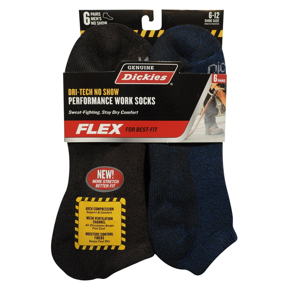 Dickies Dickies Men's No Show Socks, 6 Pack