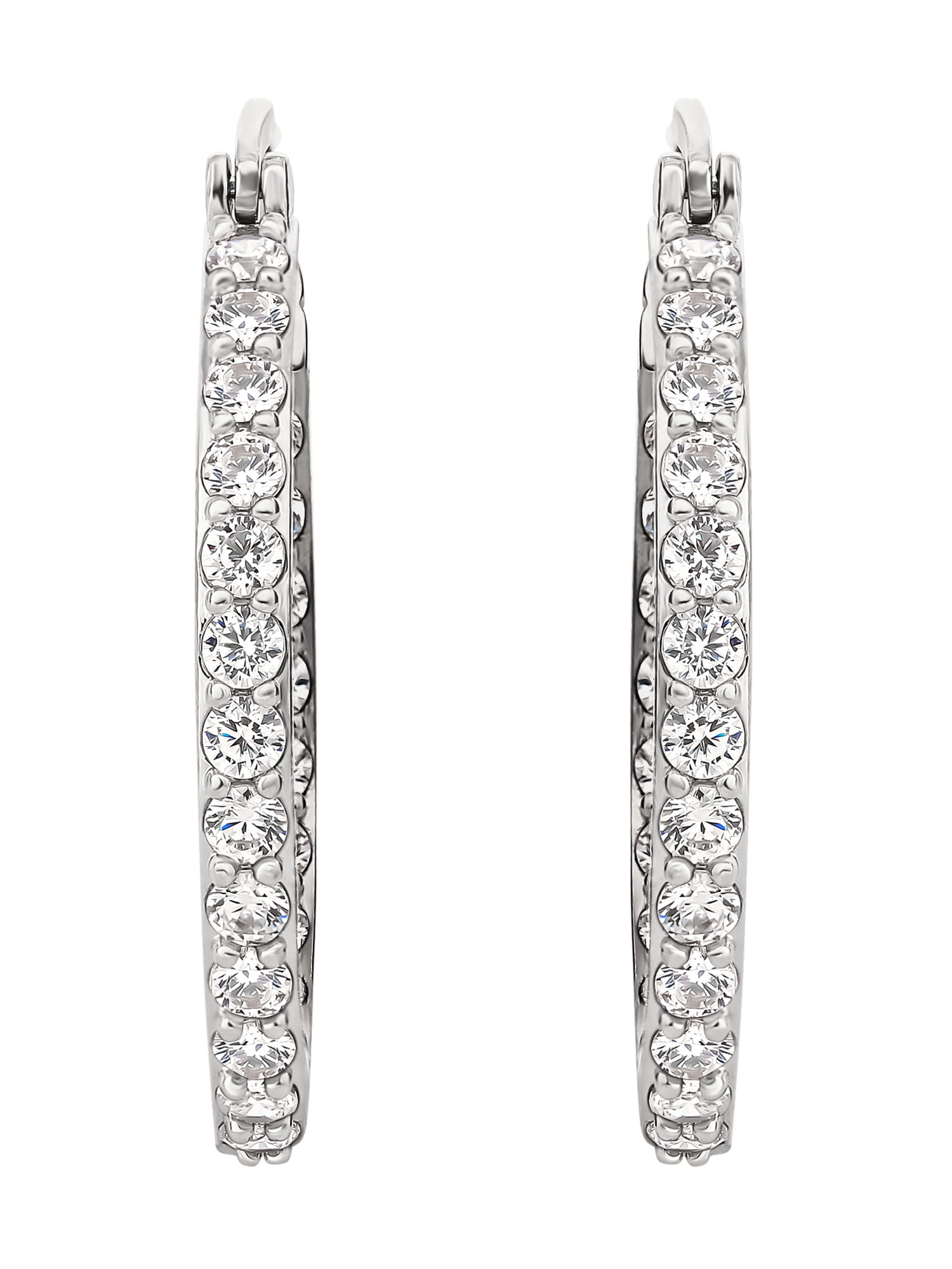 Believe by Brilliance Women's Cubic Zirconia Hoop Earrings