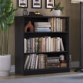 thumbnail image 3 of Palace Imports 100% Solid Wood 3-shelf Bookcase with Adjustable Shelves, Black, 3 of 5