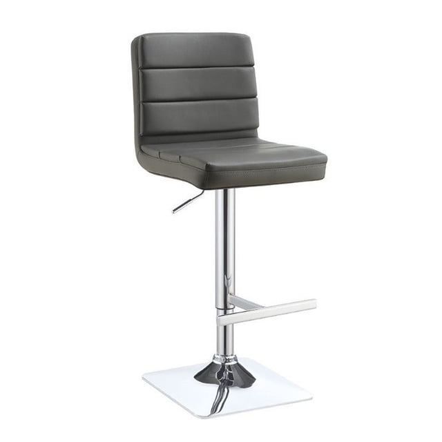 Coaster Upholstered Faux Leather Adjustable Bar Stools in Gray