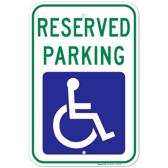 South Dakota Handicap Parking Sign, Reserved Parking Sign, 12x18 Aluminum
