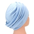 thumbnail image 3 of Hold'em Slouchy Turban Chemo Cancer Patients Soft Blend Material Cap for Female Adult - Light Blue, 3 of 7