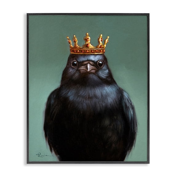 King Crow Portrait Black Framed Giclee Art, design by Lucia Heffernan