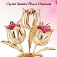 thumbnail image 4 of Matashi 24K Gold Plated Flower in Vase; Valentine's Day Gift for Wife or Her; Decorative Butterfly and Red Crystals Tabletop Ornament, 4 of 7