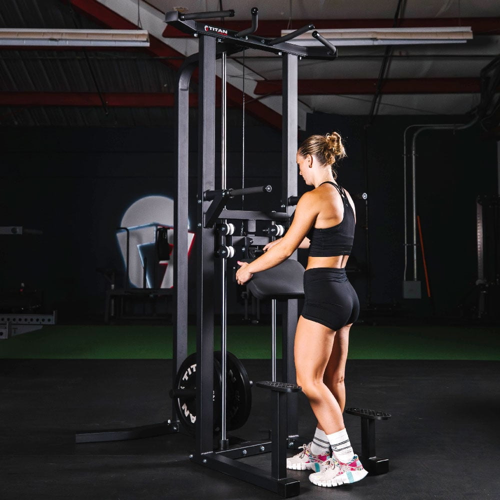 Titan Fitness Plate-Loaded Assisted Chin/Pull-Up and Dip Machine, Rated 400 LB, Assisted Resistance Specialty Machines