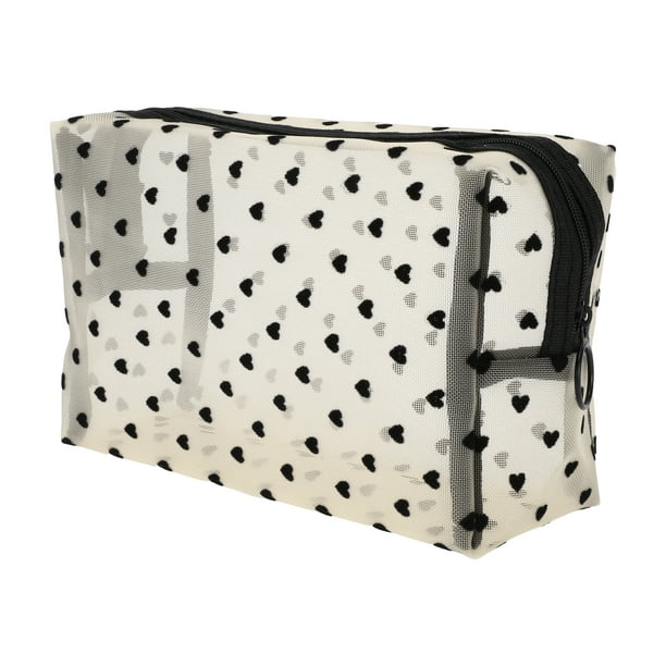 1 Pc Bolsa de Cosméticos de Malla para Mujeres para Actividades al Aire Libre Viaje de Negocios Nylon Beige-Grande