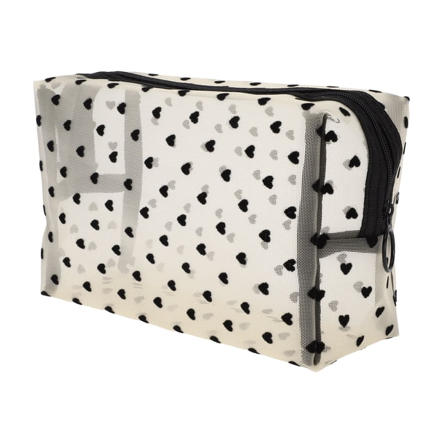 1 Pc Bolsa de Cosméticos de Malla para Mujeres para Actividades al Aire Libre Viaje de Negocios Nylon Beige-Grande