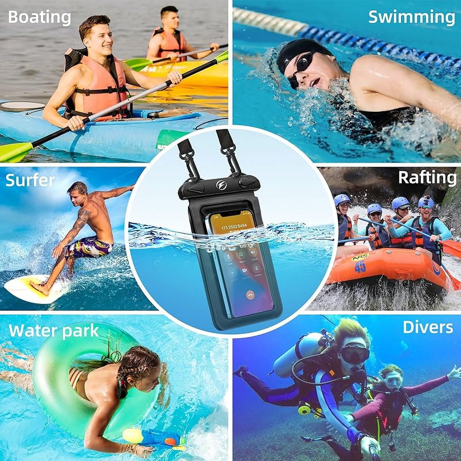 Waterproof phone pouch [3-pack] double space waterproof phone case with adjustable lanyard water proof cell phone pouch for iPhone IPX8 underwater phone cases phone dry bag for vacation beach swimming