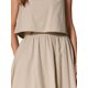 thumbnail image 5 of INSPIRAR CHIC Conjunto de Falda de 2 Piezas para Mujeres, Top Sin Mangas, Falda Midi A-Line de Cintura Alta, Ropa Casual de Verano, Caqui XS, 5 of 6