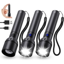 USB C Rechargeable Flashlight 1000 Lumens, 3 Pack Zoomable LED Flashlights with 5 Modes, 12H Runtime, for Home Emergency, Camping, Hiking, Car Repair