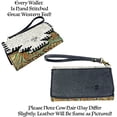 thumbnail image 3 of Western Wallet Leather  Cowhair Tooled Cell Phone Holder Clutch, 3 of 10