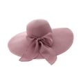 thumbnail image 4 of IUYRTFE Women's Summer Wide Brim Floppy Straw Sun Hat with Ribbon Bow Detail for Beach Vacation Headwear, 4 of 5