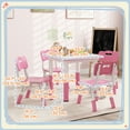 thumbnail image 3 of Qaba Ensemble de 5 Pcs Table et Chaises pour Enfants à Hauteur Réglable pour Salle de Jeux Rose, 3 of 10