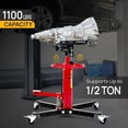 thumbnail image 2 of Transmission Jack, 1,100 lbs 1/2-Ton Hydraulic 2-Stage High Lift Vertical Telescoping Floor Jack Stand, 34" to 68" Lifting Range, w/Pedal, 360° Swivel Wheels, Garage/Shop Lift Hoist, 2 of 14