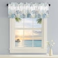 thumbnail image 4 of Valances for Windows Blue Ocean Conch Starfish Shell Rod Pocket Short Curtain for Bathroom Living Room Bedroom Coastal Coral Gradient 1 Panel 42x12in, 4 of 9