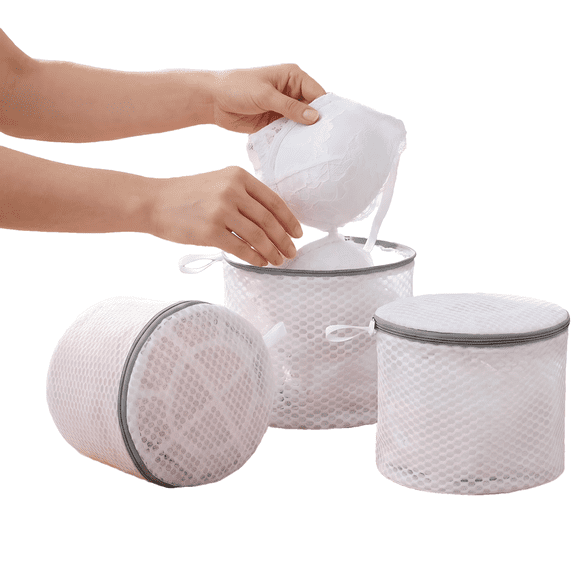 3Pcs Honeycomb Mesh Bra Wash Bags, 7 x 7 x 6 Inches Reusable Laundry Bags for Delicates Lingerie Intimates Underwear