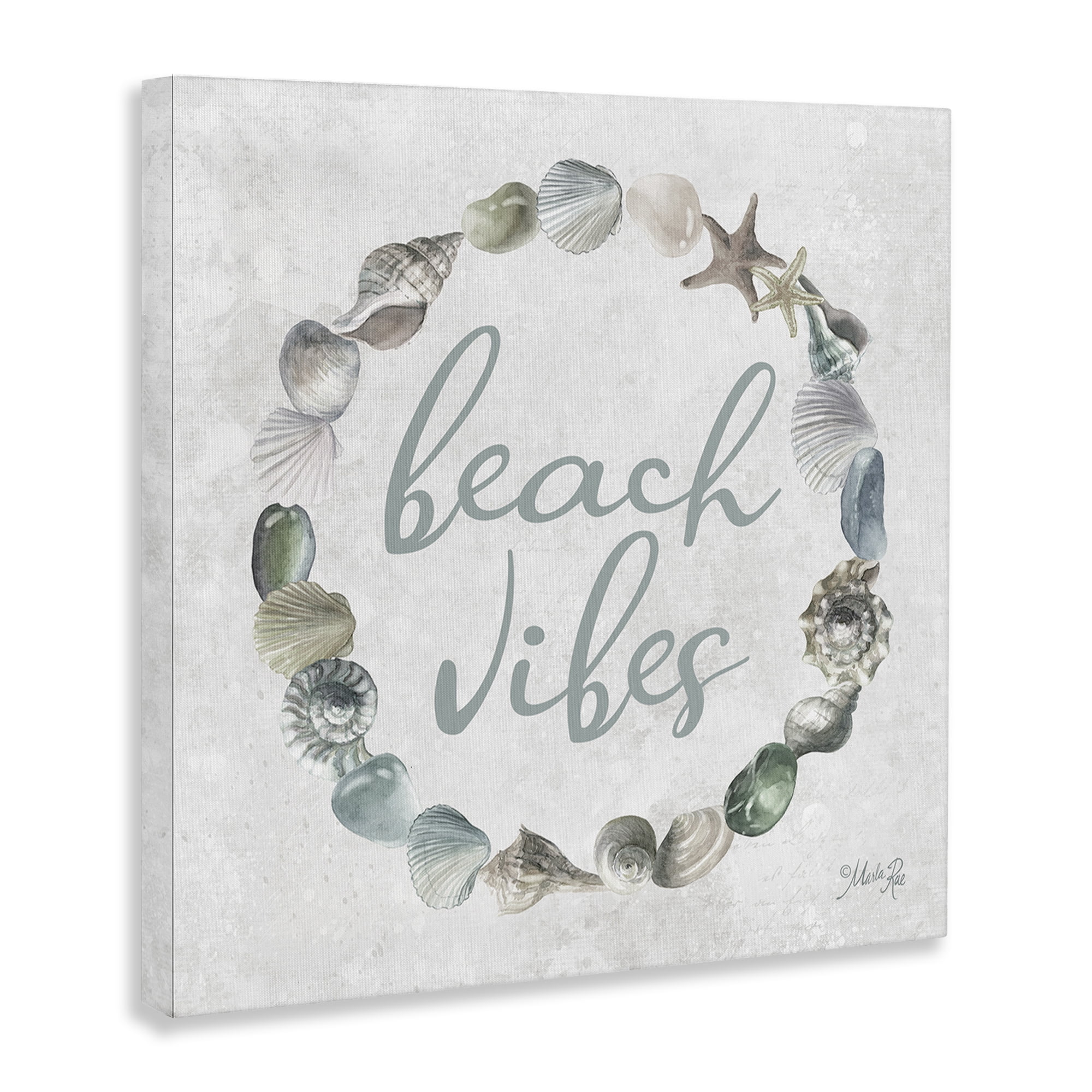 Stupell Industries Beach Vibes with Shells Animals & Insects Painting Gallery Wrapped Canvas Art Print Wall Art, 36 x 36