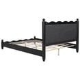 thumbnail image 5 of Euroco Wood Queen Size Wood Platform Bed with Upholstery Headboard, Black, 5 of 11