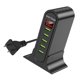 thumbnail image 3 of Worallymy Cargador de teléfono 5 puertos USB 5V 4A Adaptador de carga Estación de carga portátil digital negro enchufe de EE. UU. Worallymy JD735811900, 3 of 7