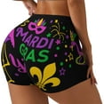 thumbnail image 1 of Balery Mardi Gras with Flamingo Pantalones cortos de entrenamiento estampados para mujer, sin costuras, ajustados, para gimnasio, yoga, correr, deportes, ejercicio activo, fitness.-Medium, 1 of 8