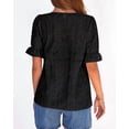 thumbnail image 6 of FreshPretty Lace Tops for Women Blouses Dressy Casual Boho Eyelet Puff Short Sleeve Shirts Spring Summer Clothes Vacation Outfits, 6 of 9