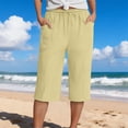 thumbnail image 4 of iHPH7 Womens Summer Bermuda Linen Shorts Knee Length Lightweight Summer Casual Beach Shorts with Pockets Loose Shorts Women (S-5XL), 4 of 9