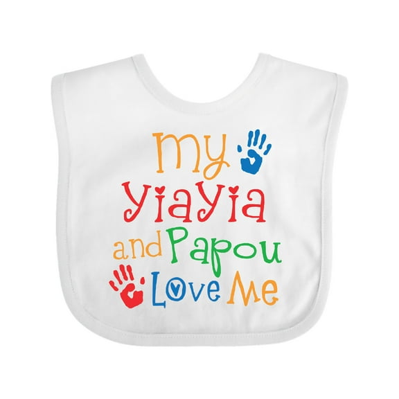 Inktastic My Yiayia and Papou Love Me Boys or Girls Baby Bib