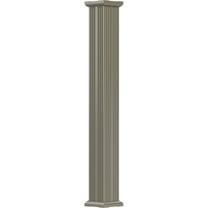 8" x 8' Endura-Aluminum Column, Square Shaft (For Post Wrap Installation), Non-Tapered, Fluted, Wicker Finish w/ Capital & Base