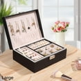 thumbnail image 2 of Wattne Portable 2 Layer Jewelry Box with Removable Tray, PU Leather, 1.2 oz, Black, 2 of 7