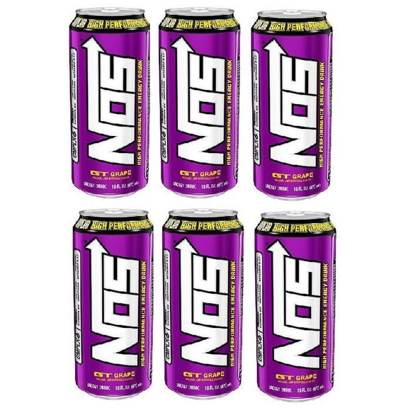 NOS High Performance Energy Drinks GT Grape (Pack of 6)