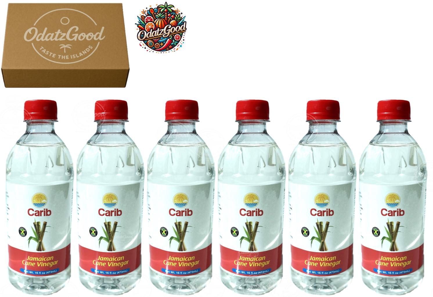 Carib Jamaican Cane Vinegar 16oz (473ml) 6-Pack – Product of Jamaica – Curated & Packaged by ODatzGood