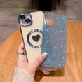thumbnail image 2 of Compatible with iPhone 15 Plus 6.7 Inch Case with Magsafe, Plating Heart Glitter Magnetic Case for Women Girl TPU Camera Protection Back Cover for iPhone 15 Plus 6.7 Light Blue, 2 of 14