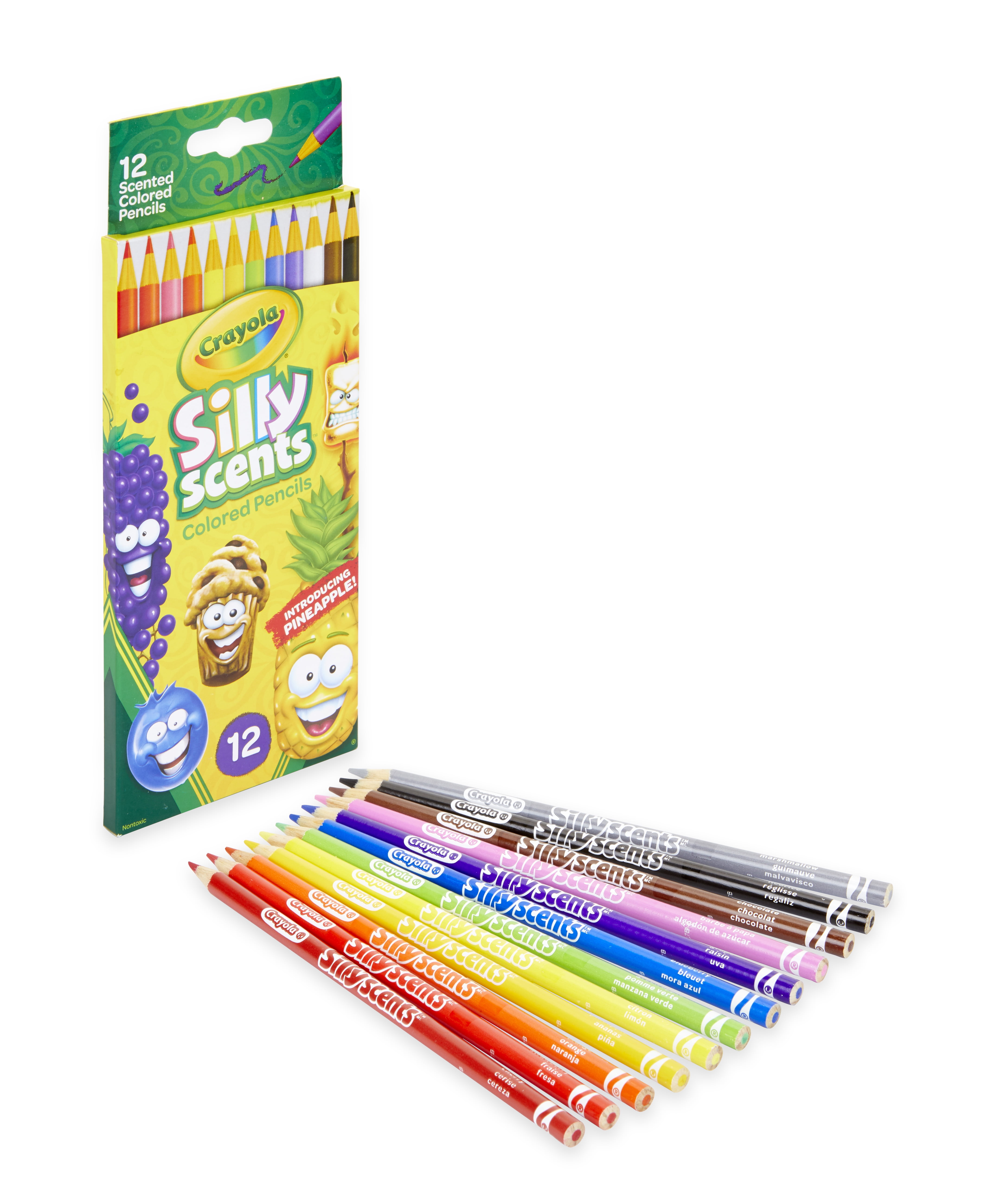 12 Scented Scribble Colouring Pencils Different Fruit Scents 