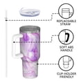 thumbnail image 4 of 40oz Tumbler with Handle and Straw, Vacuum Insulated Stainless Steel Travel Mug, Fits Car Cup Holder, Liquid & Marble Print, 4 of 6