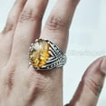 thumbnail image 4 of Baltic Amber Mans Ring, Natural Baltic Amber ring, Silver Jewelry, 925 Silver Ring, Birthday Gift, Heavy Mens Ring, Arabic Design, Ottoman Style Ring, Christmas, Turkey Mens Signet Ring, 4 of 7