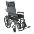 thumbnail image 2 of Drive Medical Silver Sport Reclining Wheelchair with Elevating Leg Rests, Detachable Full Arms, 18" Seat, 2 of 3