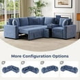 thumbnail image 5 of NEW Modular Sectional Sofa with Pull-Out Bed – 4-Seater L-Shaped Convertible Sleeper with Cup Holders, Smart Storage & Removable Pillows, Chenille Upholstery, 5 of 9