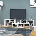 thumbnail image 4 of Patiojoy 3 PCS Adjustable TV Stand Minimalist Entertainment Center for 43 55 60 65 Inch TV Media Console Table White, 4 of 10