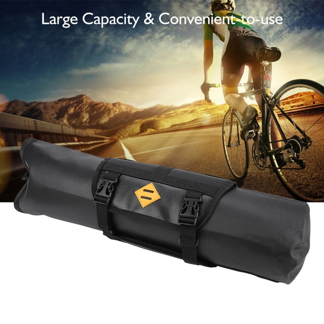 Bolsa enrollable para el tubo delantero para guardar accesorios de ciclismo, bolsa impermeable para manillar de bicicleta