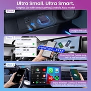 محول CarlinKit Wireless CarPlay لجهاز Apple CarPlay Android Auto السلكي من المصنع، يعمل مع iPhone iOS 10+ Android 11+ Wireless Android Auto