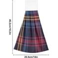 thumbnail image 3 of SKYSONIC 2 Pcs Hanging Hand Towels, Soft Absorbent Dark Blue Plaid Towel for Kitchen Bathroom, 12"x17", 3 of 7