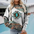 thumbnail image 1 of Nouveaux Hauts pour Femmes 2023 Grande Taille Mode Col Rond Manches Longues T-Shirt Automne Imprimé Blouse Ample Hauts Manches Longues pour Femmes, 1 of 5