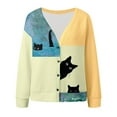 thumbnail image 4 of Cnbwig Cardigan Sweaters for Women Elegant Long Sleeve Jacket Knit Cardigan Sweater Cat Knitted Coat for Autumn Winter Outerwear Casual Winter Tops Outwear A-Sky Blue 3XL, 4 of 5