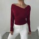 thumbnail image 5 of Ailaofu Women's Off Shoulder Long Sleeve Tops Ruched Going Out Crop Shirts Slim Fit Y2K Tee Blouse, 5 of 5