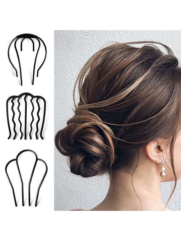 AYYUFE Hair Insert Comb Messy Bun Hair Pin Metal Wave Shape Hair Fork for Parties