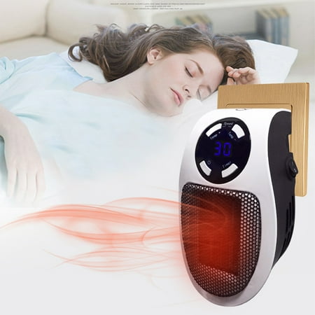 

500W Smart Space Electric Fan Heater Wall Outlet Electric Space Heater with Adjustable Thermostat and Timer and Led Display Fast Heating Low Noise Safe Use