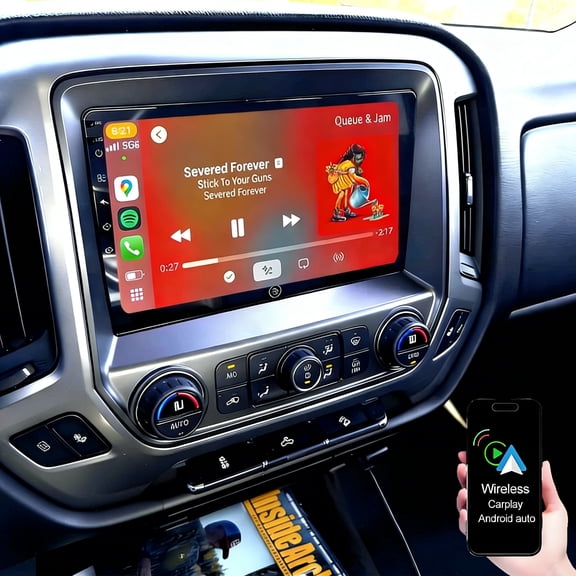 Dexico 2 64GB Android 15 Car Radio Stereo for Chevrolet Silverado 2015-2017 with Wireless CarPlay Android Auto, 9" Touch Screen Car Radio with Bluetooth GPS WiFi FM/RDS DSP EQ SWC Backup Camera
