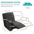 thumbnail image 6 of 6-Piece Velvet Recliner Sofa Cover 2 Seater Loveseat Slipcover, Non-Slip Stretch Couch Furniture Protector, Dark Grey, 6 of 10